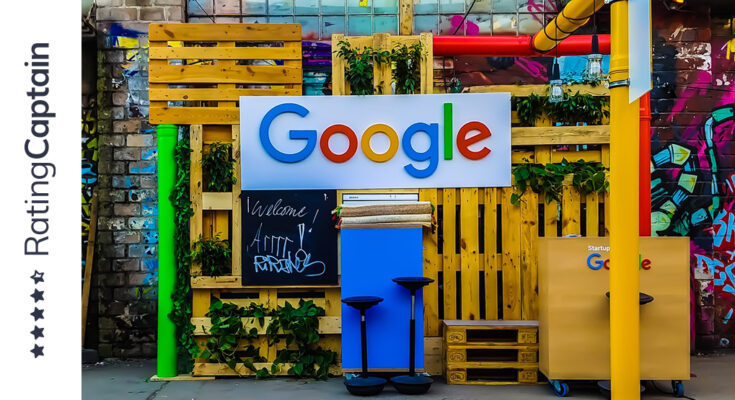 Duży napis Google znajduje sie na szyldzie w małym sklepie